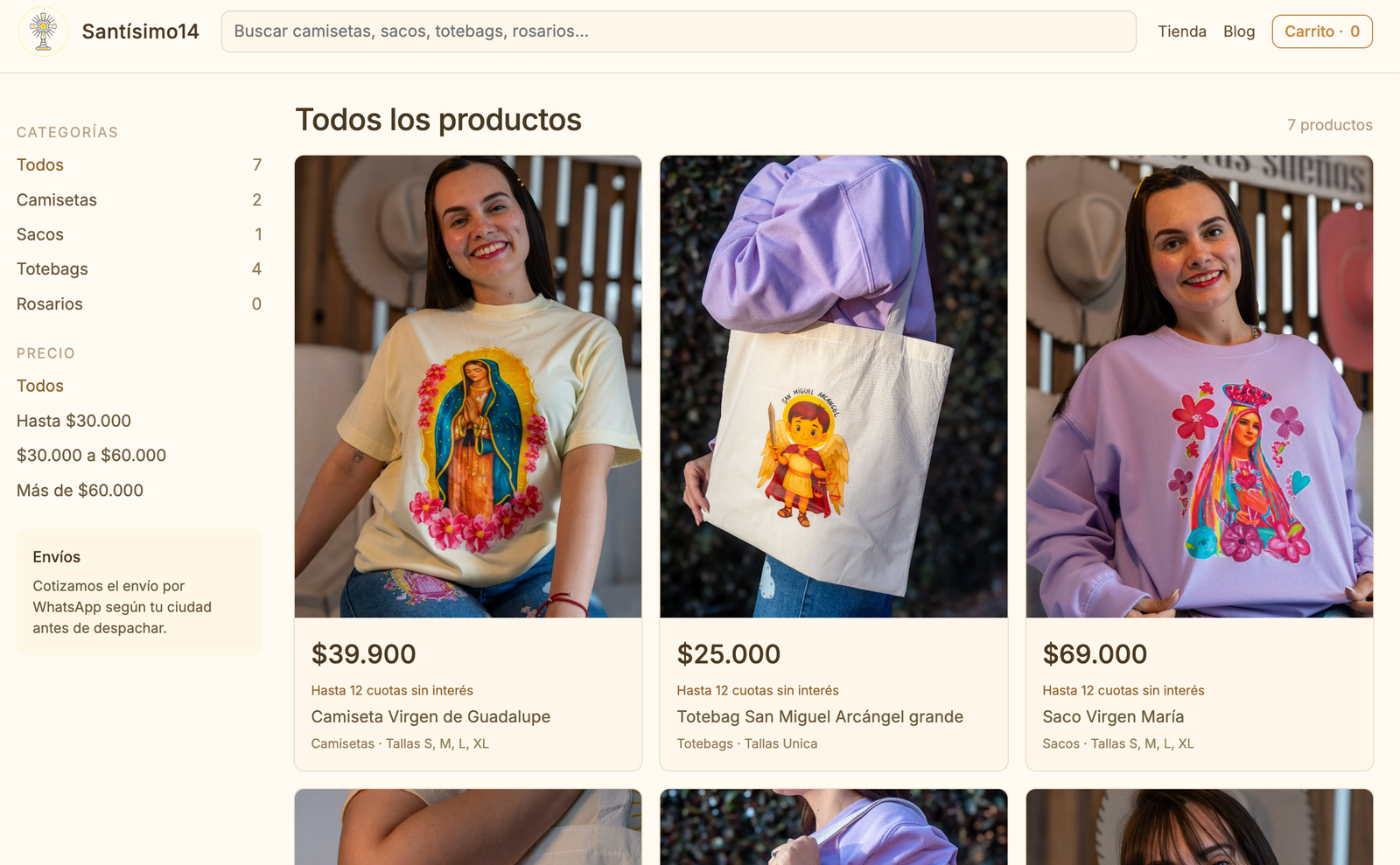 Tienda en línea Santísimo14